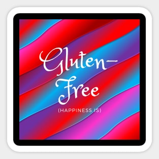 Happiness Is Gluten-Free - Red, Blue, Purple Sticker